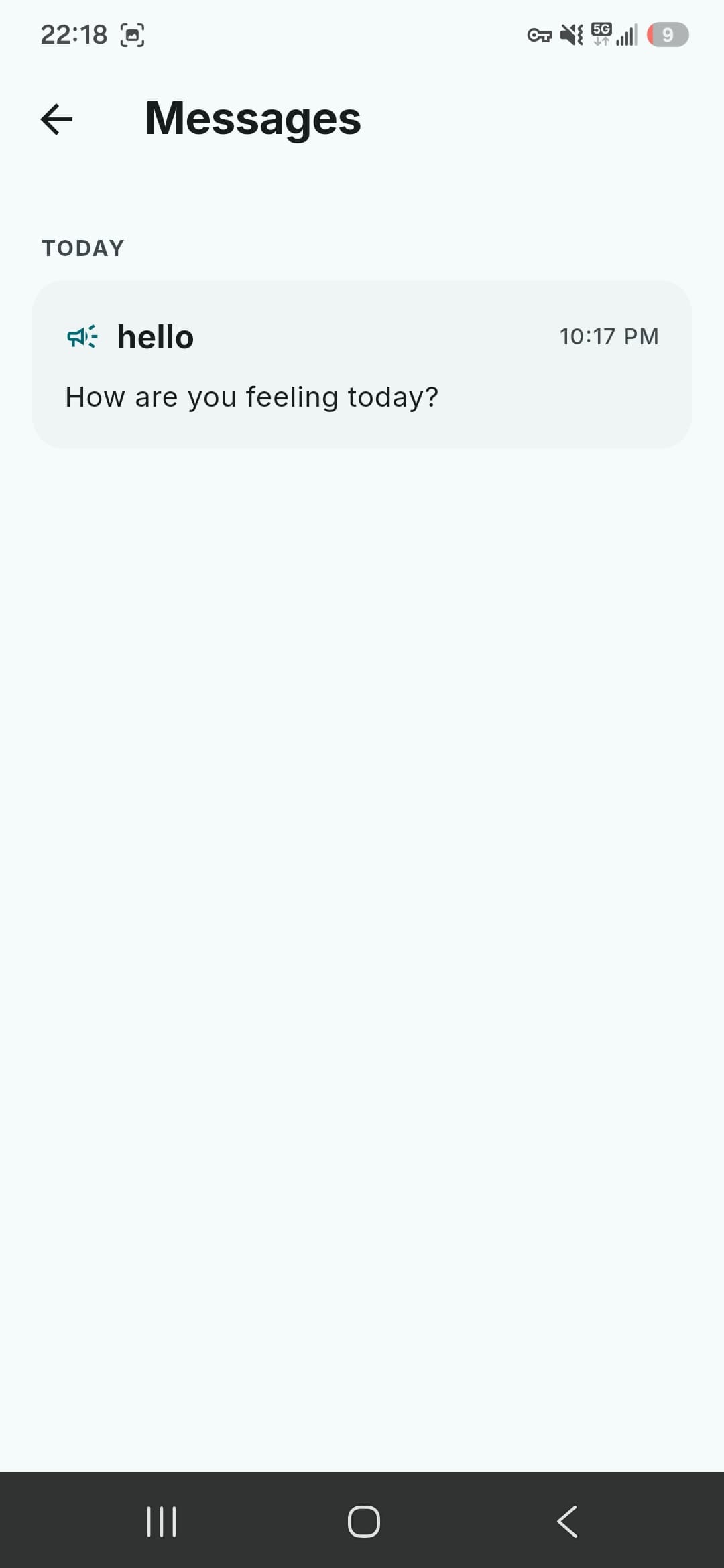 I-Carenet mobile app messages screen